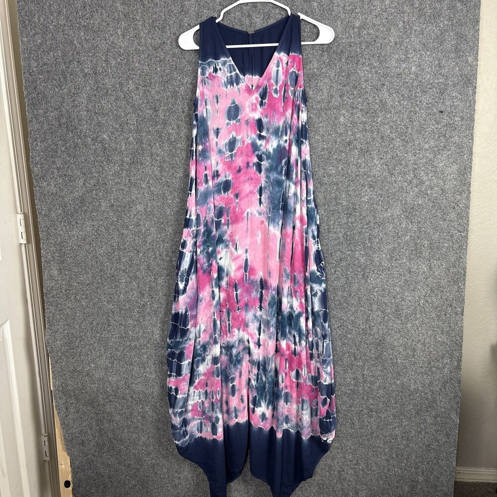 Young Fabulous And Broke Dress Womens Size S Pink Blue Tie Dye Beach Casual